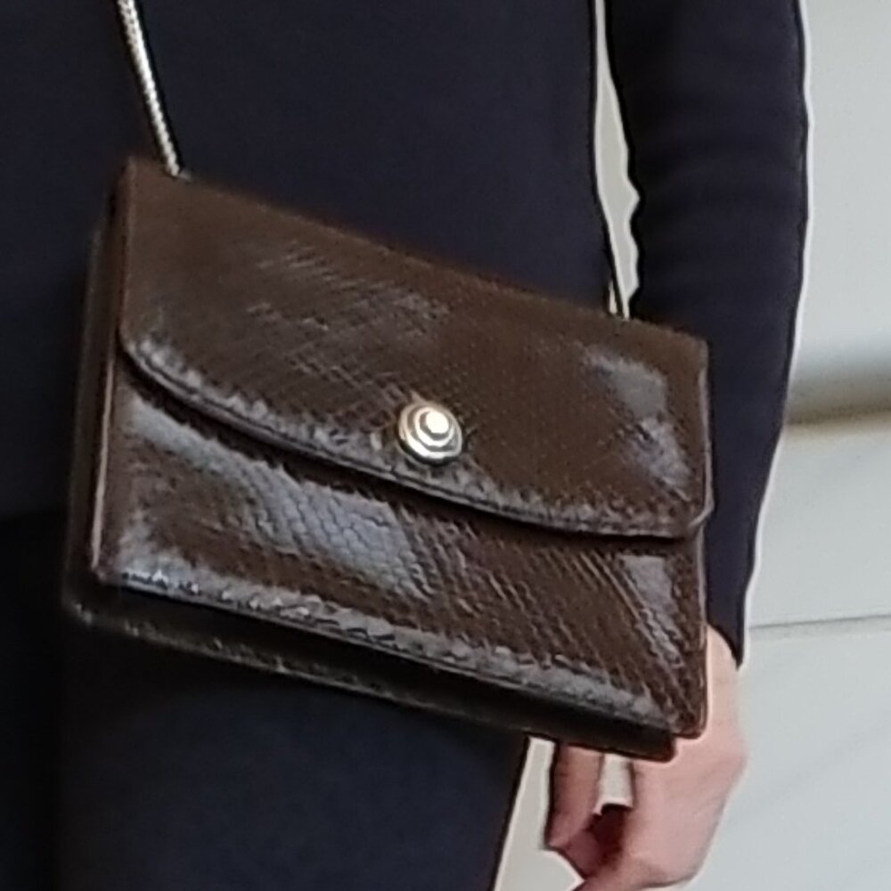 Genuine brown Snakeskin Purse-Satchel-Handbag